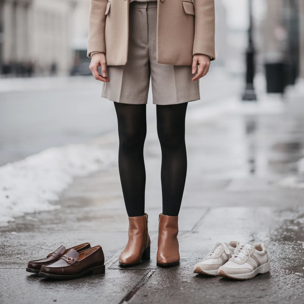 quelle chaussure avec un short en hiver