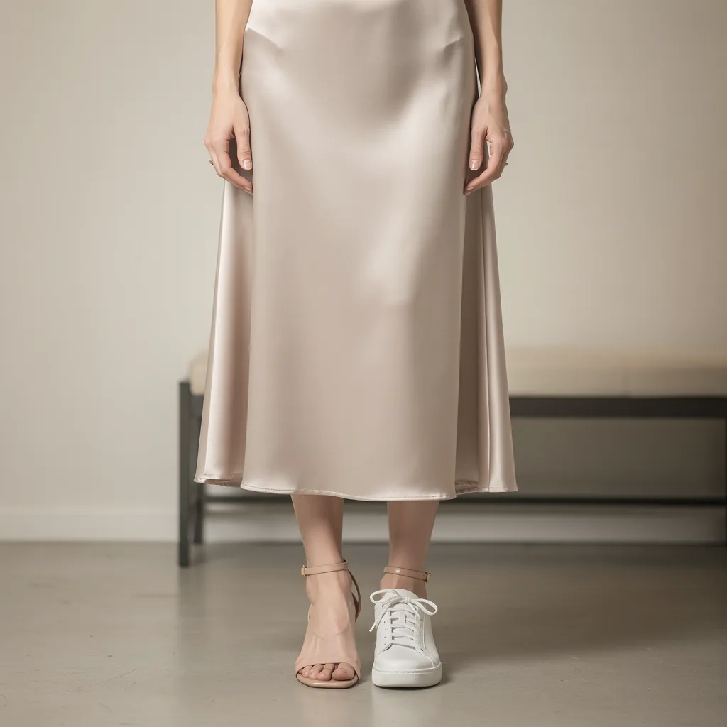 quelles chaussures avec jupe longue satin