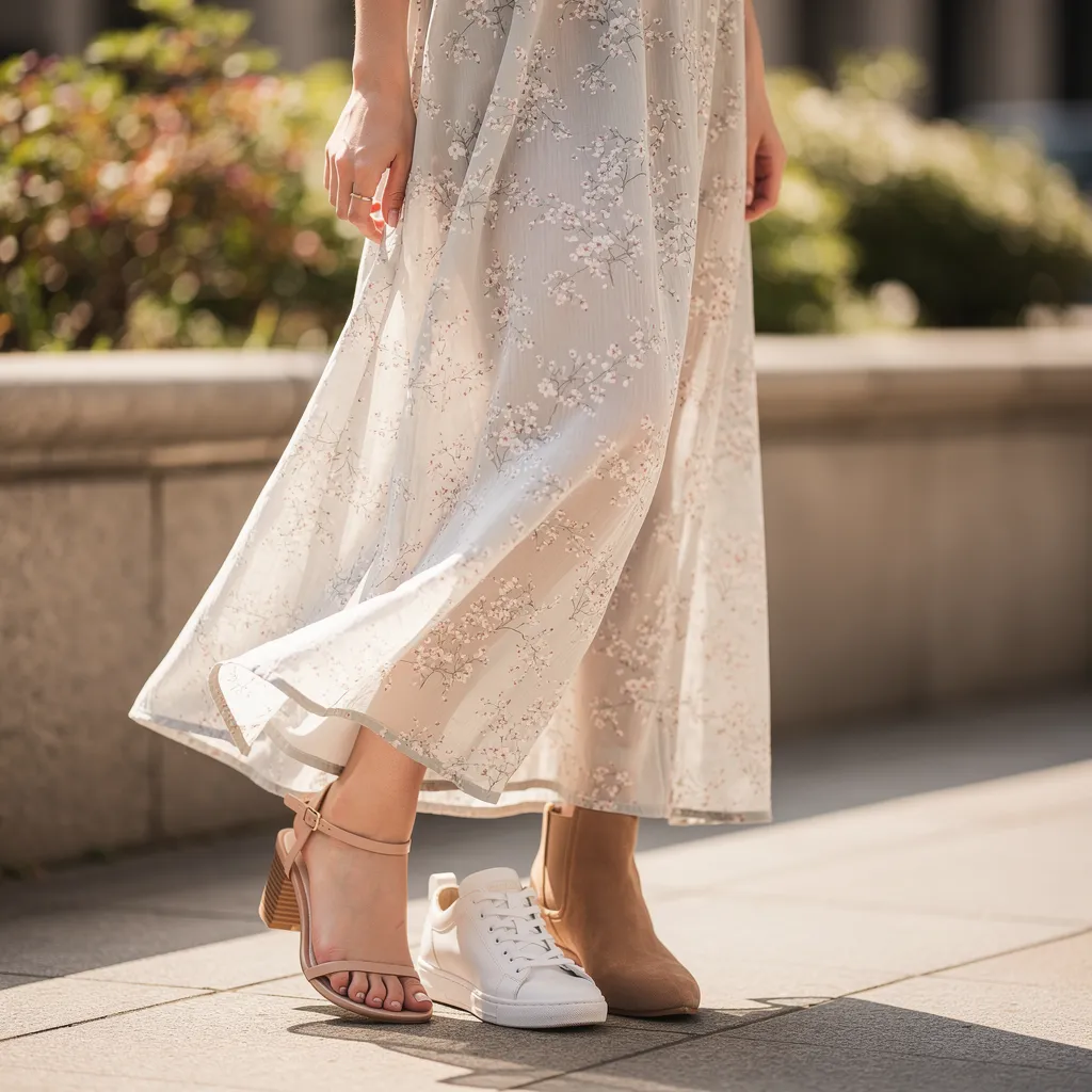 quelles chaussures avec une robe longue printemps