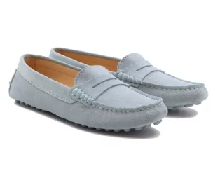 mocassins jules & jenn Mocassins cuir daim bleu clair - 110 €